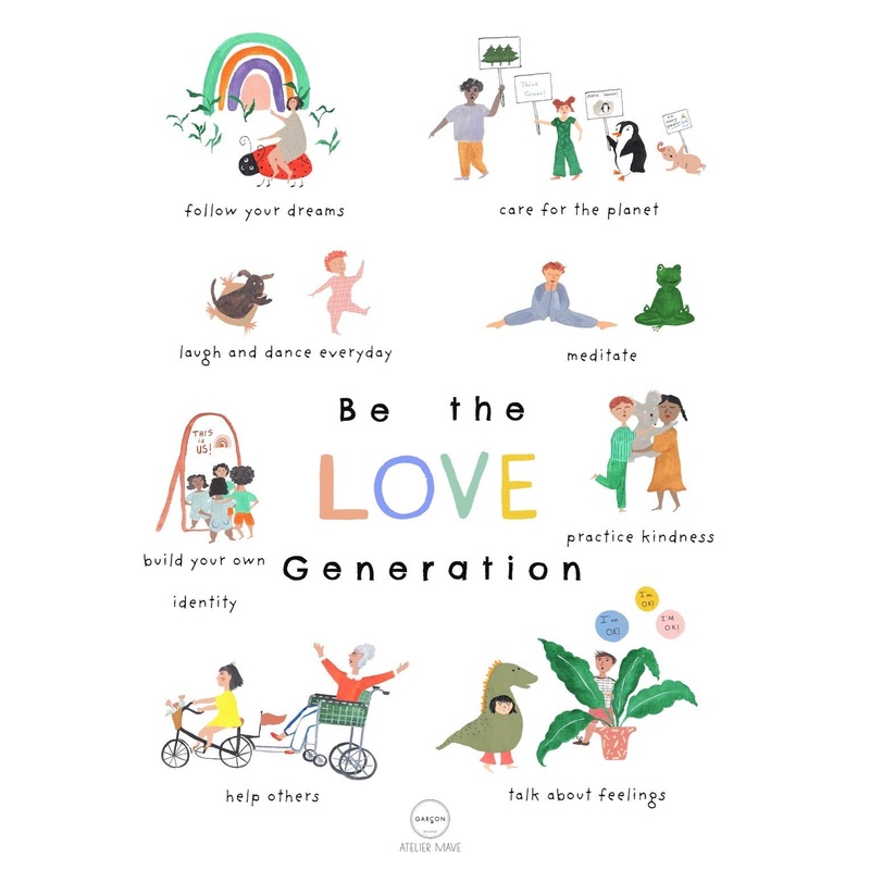 Be the Love Generation Poster by Garcon Milano