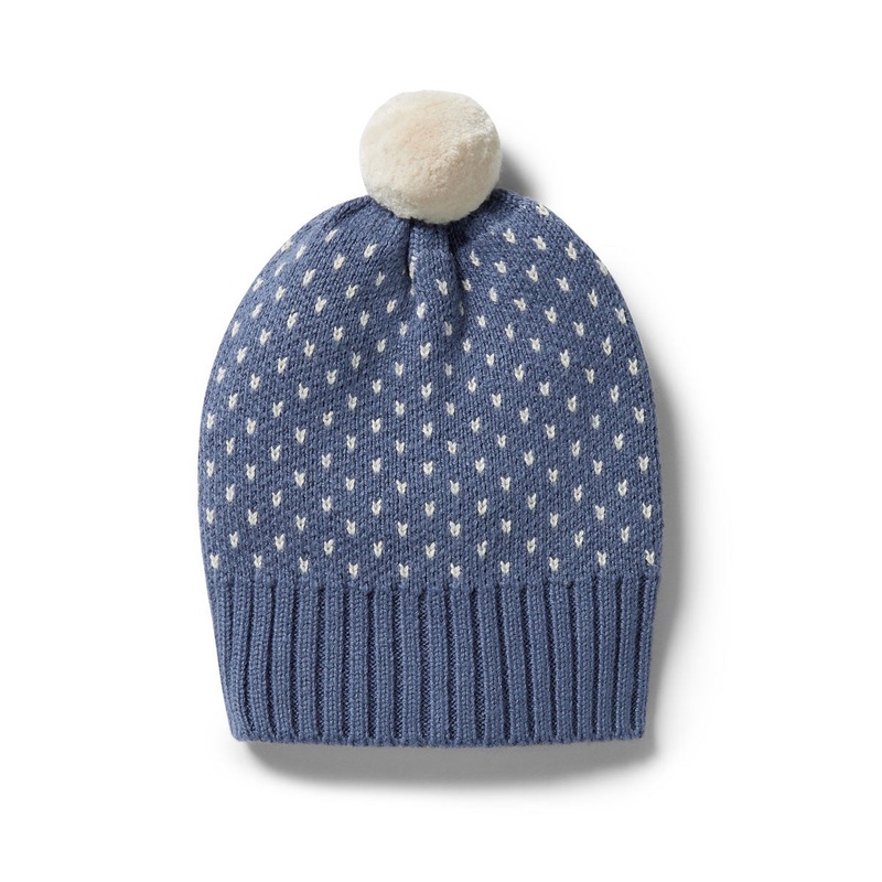 Knitted Fleck Hat – Blue Depths