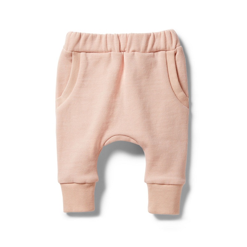 Organic French Terry Slouch Pant – Cameo Rose