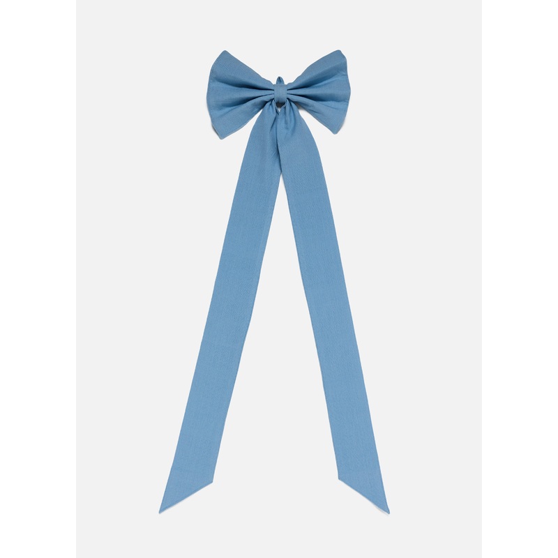 Solid Light Blue Fabric Bow