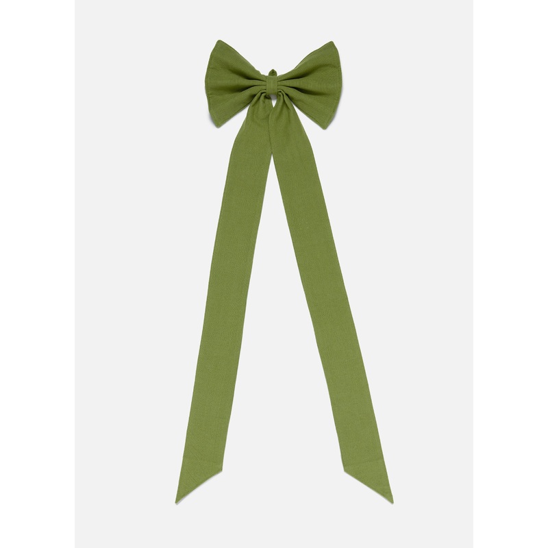 Solid Light Green Fabric Bow